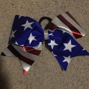 American flag cheer bow